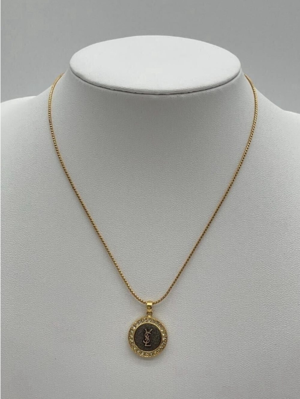 Yves Saint Laurent With YSL Logo Necklace